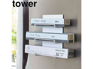 yamazaki tower YAMAZAKI 山崎実業 マグネットラップホルダー 3段 タワー ホワイト tower tower-k
