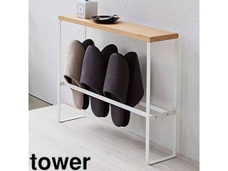 yamazaki tower YAMAZAKI 山崎実業 天板付きスリッパラック タワー ホワイト tower tower-e