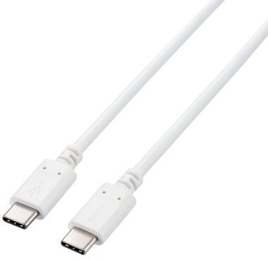 ELECOM エレコム USB2.0ケーブル/C-Cタイプ/PD対応/5A出力/100W/コンパクトコネクタ/2.0m/ホワイト U2C-CC5PC20NWH
