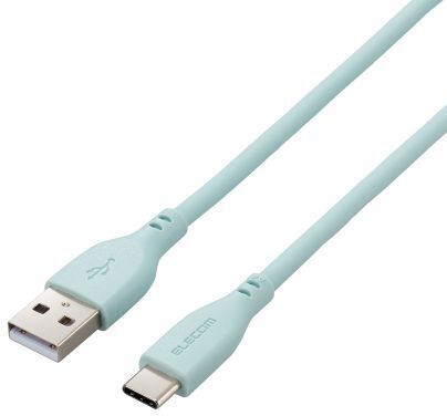 ELECOM エレコム USB-A to USB Type-Cケーブル/なめらか/1.0m/パールグリーン MPA-ACSS10GN
