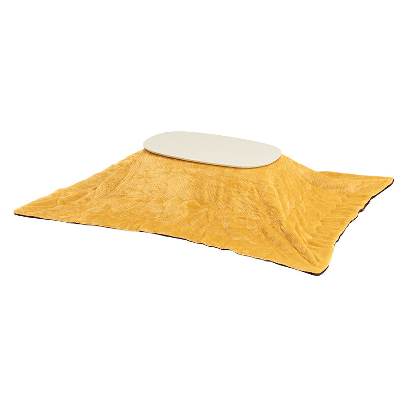 萩原 ハギハラ こたつ ホワイトウォッシュ＋うす掛け布団(イエロー) 2点セット カルミナ950WS+ビケ950Y..