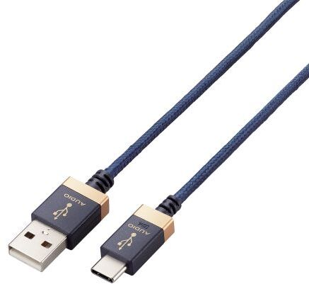 ELECOM エレコム 納期2024年4月上旬 USBオーディオケーブル/USB Type-A to USB Type-C/1.0m/ネイビー DH-AC10