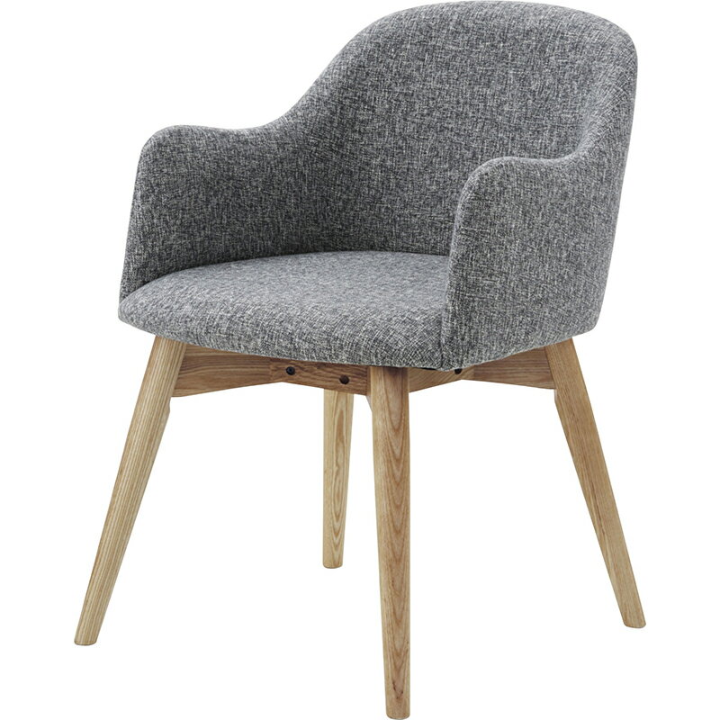 おしゃれ カフェ 北欧風 ノルディック 椅子 肘付き 東谷 ROOM ESSENCE Karameri カラメリ ソフトファブリック ダイニングチェア ミーティング OA グレー＆ナチュラル KRM-010GY メーカー直送 同梱不可 カード決済のみ対応 沖縄・北海道・離島お届け並びに時間指定不可