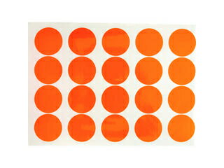 TRUSCO/トラスコ中山 蛍光ドットシール 50Φ オレンジ 1シート20個入 FRL5020-O