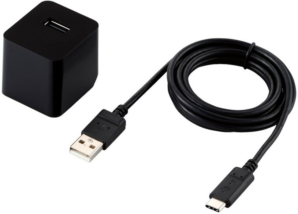 ELECOM エレコム AC充電器/2.4A出力/Type-Cメス1ポート/Type-Cケーブル同梱(A-C)/1.5m/おまかせ充電/ブラック MPA-ACC12BK