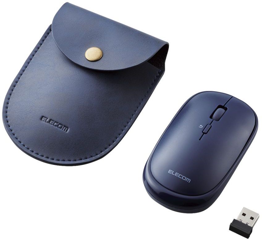 ELECOM エレコム BlueLEDマウス/薄型/無線/4ボタン/ポーチ付/ブルー M-TM10DBBU