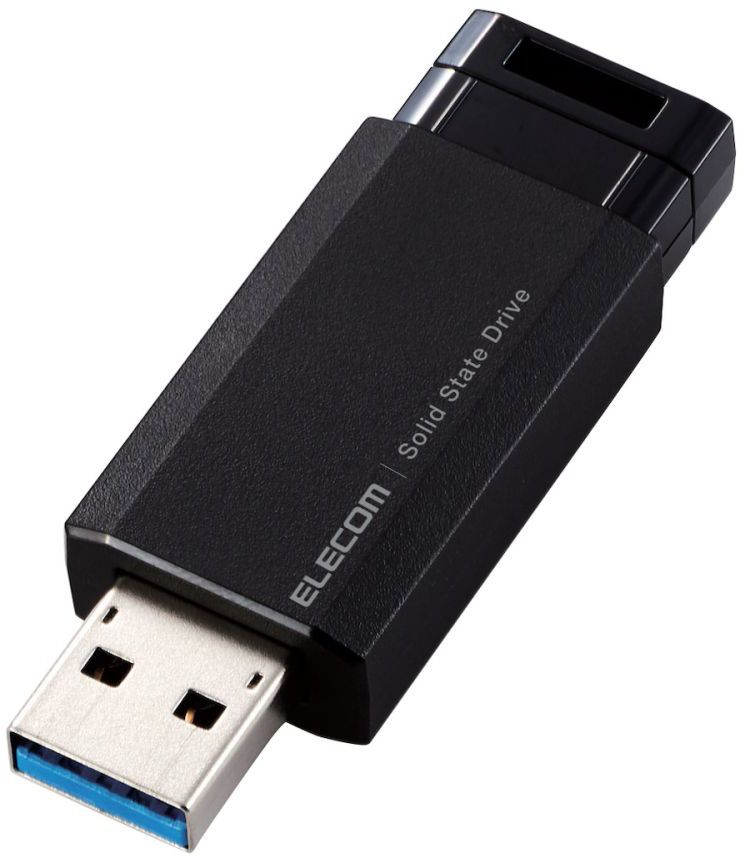 ELECOM エレコム 外付けSSD/ノック式/USB3.2(Gen2)対応/250GB/ブラック ESD-EPK0250GBK