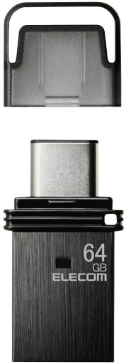 ELECOM エレコム USBメモリ/USB3.2(Gen1)/Type-C/キャップ式/64GB/ブラック MF-CAU32064GBK ELECOM エレコム USBメモリ/USB3.2(Gen1)/Type-C/キャップ式/64GB/ブラック MF-CAU32064GBK