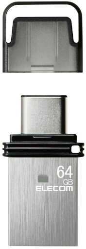 ELECOM エレコム USBメモリ/USB3.2(Gen1)/Type-C/キャップ式/64GB/シルバー MF-CAU32064GSV ELECOM エレコム USBメモリ/USB3.2(Gen1)/Type-C/キャップ式/64GB/シルバー MF-CAU32064GSV