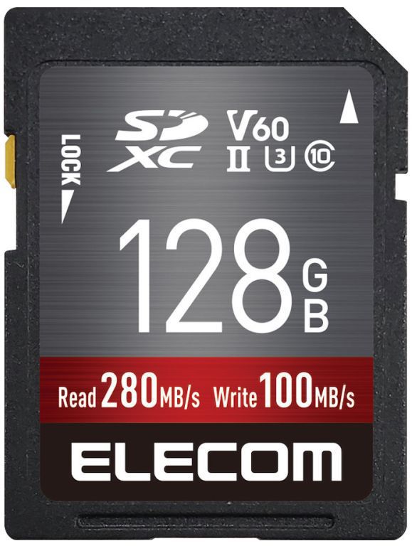 ELECOM GR SDXCJ[h f[^T[rXt UHS-II V60 128GB MF-FS128GU23V6R