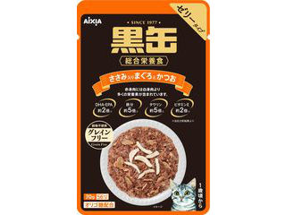 AIXIA アイシア 黒缶パウチ ささみ入りまぐろとかつお 70g