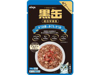 AIXIA アイシア 黒缶パウチ かつお節入りまぐろとかつお 70g