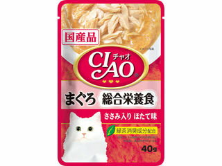 INABA いなばペットフード CIAOパウチ 総合栄養食 まぐろ ささみ入り ほたて味 40g