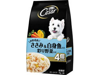 低脂肪なささみをやわらかく、低カロリー※に仕上げました。厳選されたささみに白身魚と彩り野菜を加えて、丁寧に調理し、素材のおいしさをそのまま閉じ込めました。※シーザートレイ 成犬 絹ささみ比 100gあたり20kcal減 商品情報 原材料肉類(鶏肉、ささみ)、白身魚、野菜類(にんじん、かぼちゃ)、小麦、ミネラル類(Cl、I、K、Na)、増粘多糖類、ポリリン酸Na保証成分タンパク質8.0％以上、脂質0.3％以上、粗繊維0.5％以下、灰分3.0％以下、水分90％以下エネルギー30kcal/袋賞味期限24ヶ月原産国または製造地タイ 026696000　