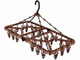 OHE オーエ ストロング 角ハンガー ピンチ32個付 ブラウン