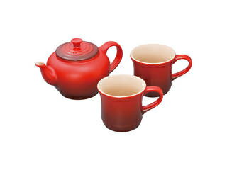 ル・クルーゼ ティーポット&マグ LE CREUSET ル・クルーゼ ル・クルーゼ ティーポット&マグ（SS）（2個入り）セット チェリーレッド 910296-00-06