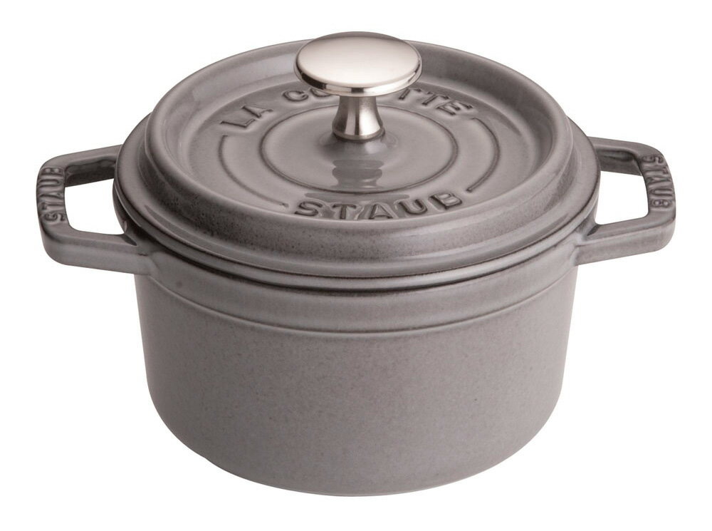 ピコ・ココット staub ストウブ 〔ホーロー鍋〕 RST4733 ピコ・ココット ラウンド (14cm)/グレー プロユース（業務用）として販売されている国内正規販売ルートの商品です。家庭用に付属されている生涯保証書（シリアルナンバー）は付属されておりません。予めご了承ください。