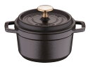 ピコ・ココット staub ストウブ ホーロー鍋　RST3403 ピコ・ココット ラウンド (14cm)/ブラック プロユース（業務用）として販売されている国内正規販売ルートの商品です。家庭用に付属されている生涯保証書（シリアルナンバー）は付属されておりません。予めご了承ください。