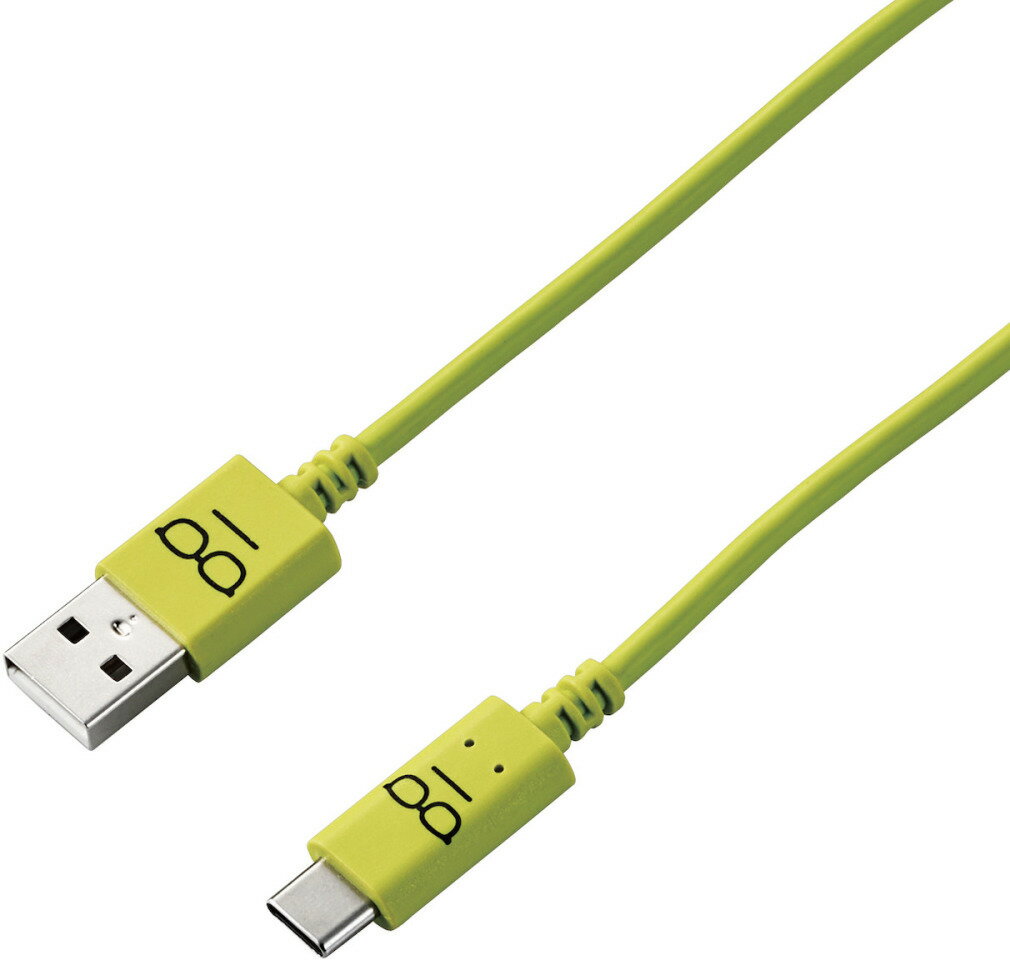 ELECOM エレコム USB2.0ケーブル(顔付き、A‐C) 1.2m MPA-FAC12CGN グリーン