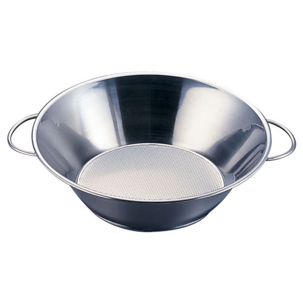 Sampo 三宝産業 UK18−8両手ハンドルパンチング油こし／26．5cm