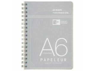 日本ノート Wリングノート A6 トウメイ PT107T