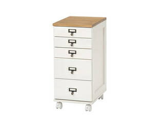 萩原 ハギハラ サイドワゴン デスクワゴン チェスト 5段 キャスター付き ナチュラル/ホワイト MCH-6170NW メーカー直送 同梱不可 カード決済のみ対応 沖縄・北海道・離島お届け並びに時間指定不可
