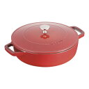 staub ストウブ ストウブ　ピコ・ココット　ブレイザーソテーパン　26cm　チェリー　40506-544 プロユース（業務用）として販売されている国内正規販売ルートの商品です。家庭用に付属されている生涯保証書（シリアルナンバー）は付属されておりません。予めご了承くださ