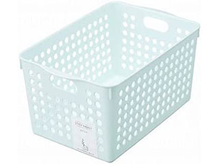 inomata イノマタ化学 ストックバスケット 幅18×奥行27.4×高さ14.3cm ライトブルー