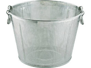 Sampo 三宝産業 UK18-8パンチング揚げザル深型42cm補強付タテ