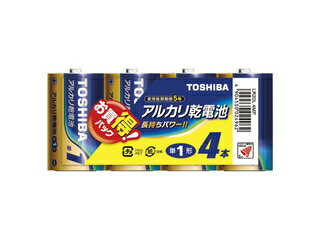 TOSHIBA/東芝 アルカリ乾電池 単1 4本パック LR20L4MP お買得パック