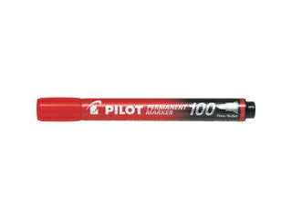 PILOT パイロットコーポレーション 油性マーカー パーマネントマーカー100 レッド 中字丸芯 MPM-10F-R