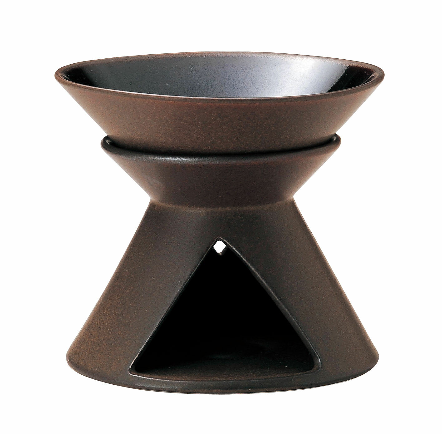 M.STYLE ミヤザキ食器 ルーチェ バーニャカウダポット／チョコ LU0108BR