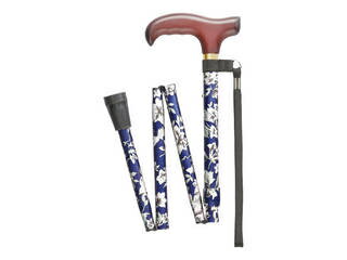 ベーシック折畳ステッキ（変えゴム付） 青 【代引不可】【沖縄県及び離島には配送できません】