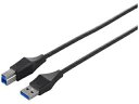 BUFFALO obt@[ USB3.0 A to B XP[u 0.5m ubN BSUABSU305BK