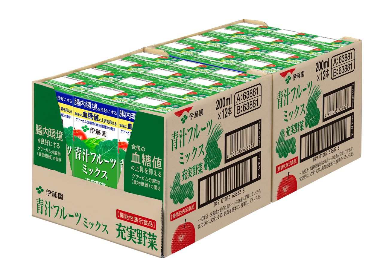 ITOEN 伊藤園 【機能性表示食品】充実野菜 青汁フルーツミックス200ml 24本 2