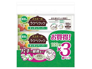 ●厚みのある凸凹シートで、野菜の水きりや揚げ物の油きりなど、調理時の水と油をしっかり吸収します。●フィルム包装なのでほこり付着や水ハネも安心です。●片手で最後まで取り出しやすい、独自の取り出し口です。※メーカーの都合により、パッケージ・仕様等は予告なく変更になる場合がございます。【注意事項】・詰まり防止のために、流しやトイレには流さないでください。・電子レンジで使用する場合には、お使いの電子レンジの取り扱い説明書に従って使用してください。・発火の恐れがあるため、オーブンやグリル機能のご使用は避けてください。また、レンジ機能をご使用の場合も長時間の加熱は避けてください。・パルプ100%でつくられています。・蛍光染料は使用していません。・可燃物です。火のそばに置かないでください。・熱した油などをふきとった際には、十分にさました上でゴミとして捨ててください。・アルコールや強い摩擦、高温などの条件により、パッケージのインキが洗面台やシンクなど他に色移りする可能性がありますのでご注意ください。・においの強い物の側に保管すると、においが移ることがあります。・シートの残りが少なくなるとシートがフィルムの中へ落ち込む場合があります。その際はフィルムの両端を引っ張り、折りたたむと取り出しやすくなります。 商品情報 個装サイズ195×210×120mm、シートサイズ：230mm×210mm内容量100W×3P生産国日本材質・成分パルプ100% 823929　