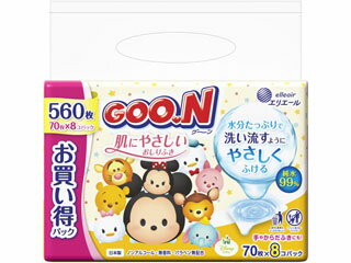 DAIO 大王製紙 グーン 肌にやさしいおしりふき つめかえ用 70枚×8パック DAIO 大王製紙 グーン 肌にやさしいおしりふき つめかえ用 70枚×8パック