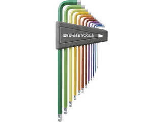 PB SWISS TOOLS スイスツールズ ボール付ロング六角棒レンチセット(レインボー)(パックナシ 212ZLH-12RB