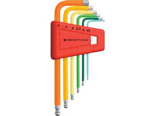 PB SWISS TOOLS スイスツールズ ボール付六角棒レンチセット(レインボー)(パックナシ) 212H-5RB