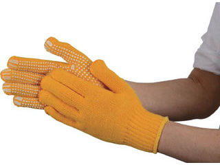 TRUSCO/トラスコ中山 カラーナイロンすべり止め付軍手 黄 TCNSG-Y