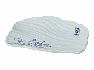 丸モ高木陶器 イングレ高山寺波彫り焼物皿 AZ177−24