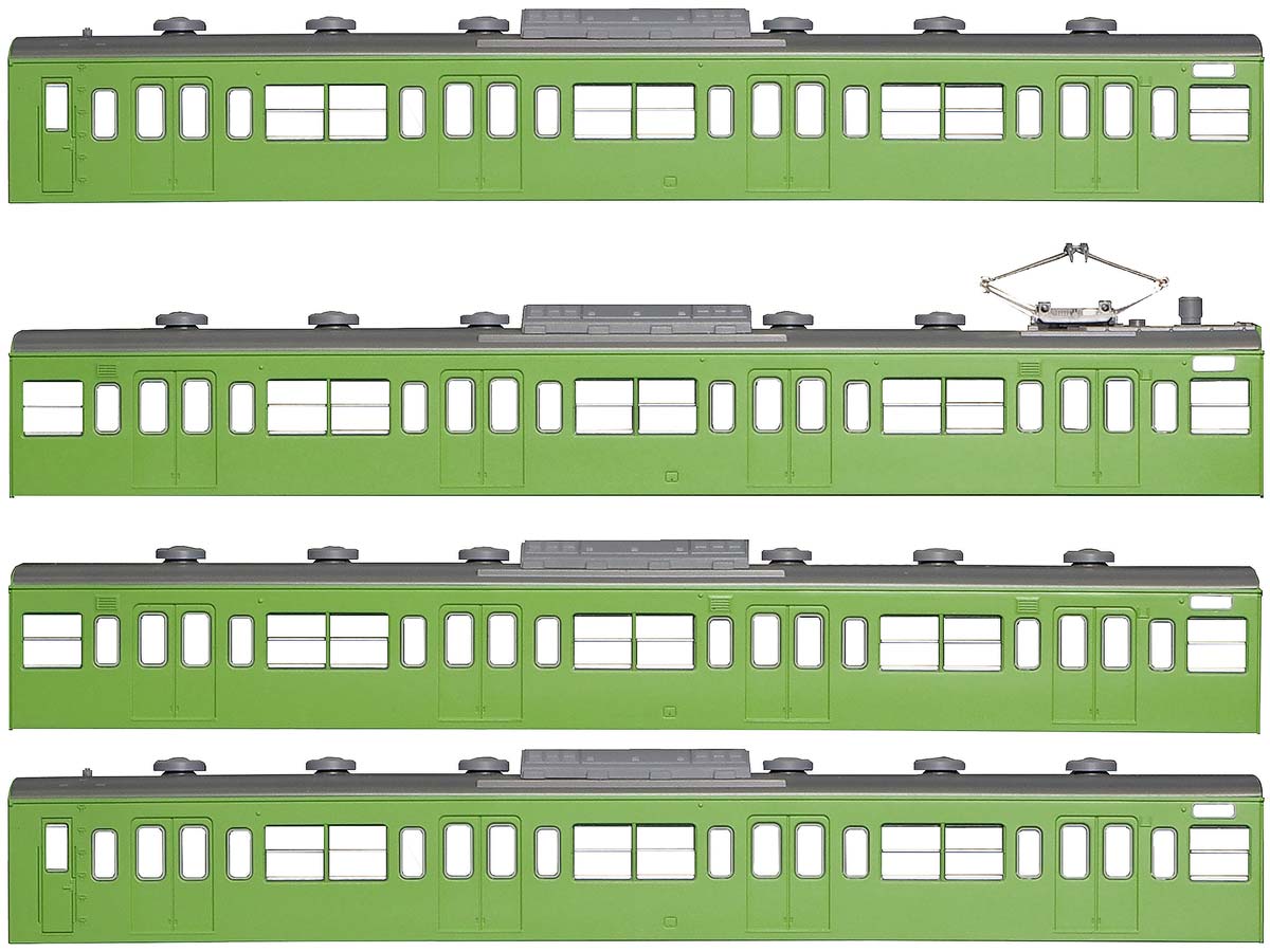 GREENMAX グリーンマックス 国鉄（JR）103系＜低運・非ユニット窓・冷改車・ウグイス＞ 基本4両編成ボディキットA 18005 発売前予約 再販商品 キャンセル不可