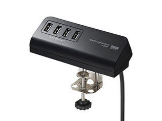 サンワサプライ 【5個セット】 サンワサプライ クランプ式USB充電器(USB4ポート・ブラック) ACA-IP50BKX5