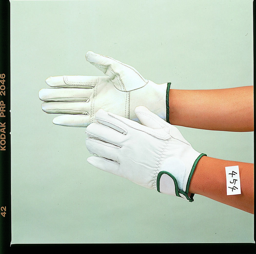 OTAFUKU GLOVE おたふく手袋 #454アウトドアアテ付マジック止牛革手袋白