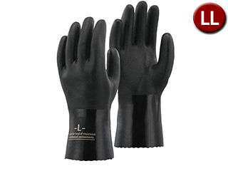 OTAFUKU GLOVE おたふく手袋 A-208 LLサイズ 黒 PVCオイルレジスタント 3双組