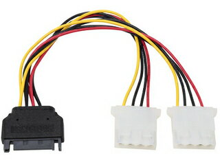 ainex アイネックス 二股電源ケーブル SATA→大4P 15cm S2-1501D