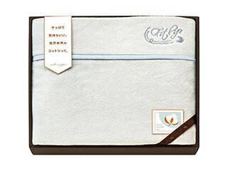 コットン セレクション ギフト コットン セレクション ギフト 国産なめらか衿付き刺繍入り綿毛布(泉州..