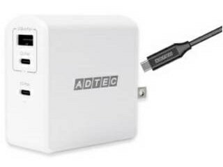 ADTEC アドテック PD3.0 充電器 105W対応 Type-Cケーブルセット ホワイト APD-A105AC2-wC-WH ADTEC アドテック PD3.0 充電器 105W対応 Type-Cケーブルセット ホワイト APD-A105AC2-wC-WH