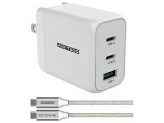ADTEC アドテック PD3.0 充電器 65W対応 Type-Cケーブルセット APD-V065AC2-wC-WH