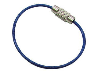 MIZUMOTO/水本機械製作所 キーワイヤーホルダー ワイヤー径1.2mm全長200mm ブルー (1個入り) B-2971